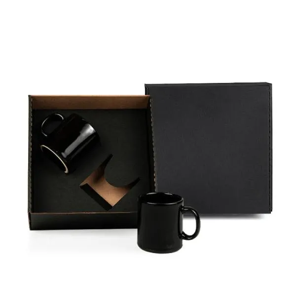 KIT CANECAS EM CERÂMICA PRETA - 270ML