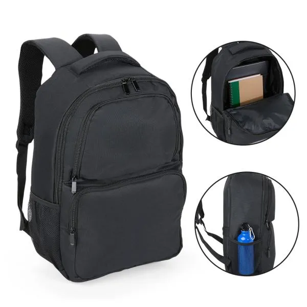 MOCHILA EM POLYESTER 600D - 28L - PRETA