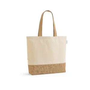 MALDIVAS CASUAL. Sacola em 70% algodão reciclado e 30% poliéster reciclado (220 g/m²) com base em juta