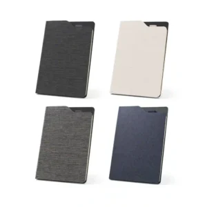 LOBATO. Caderno A5 de capa dura em tecido PET 100% reciclado com 160 páginas pautadas recicladas