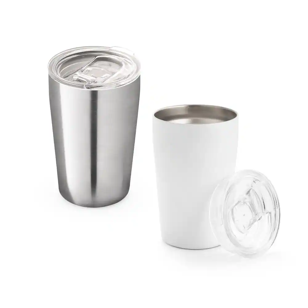 SLIDER. Copo de viagem para sublimação em aço inox de parede dupla térmica, isolada a vácuo 380 mL
