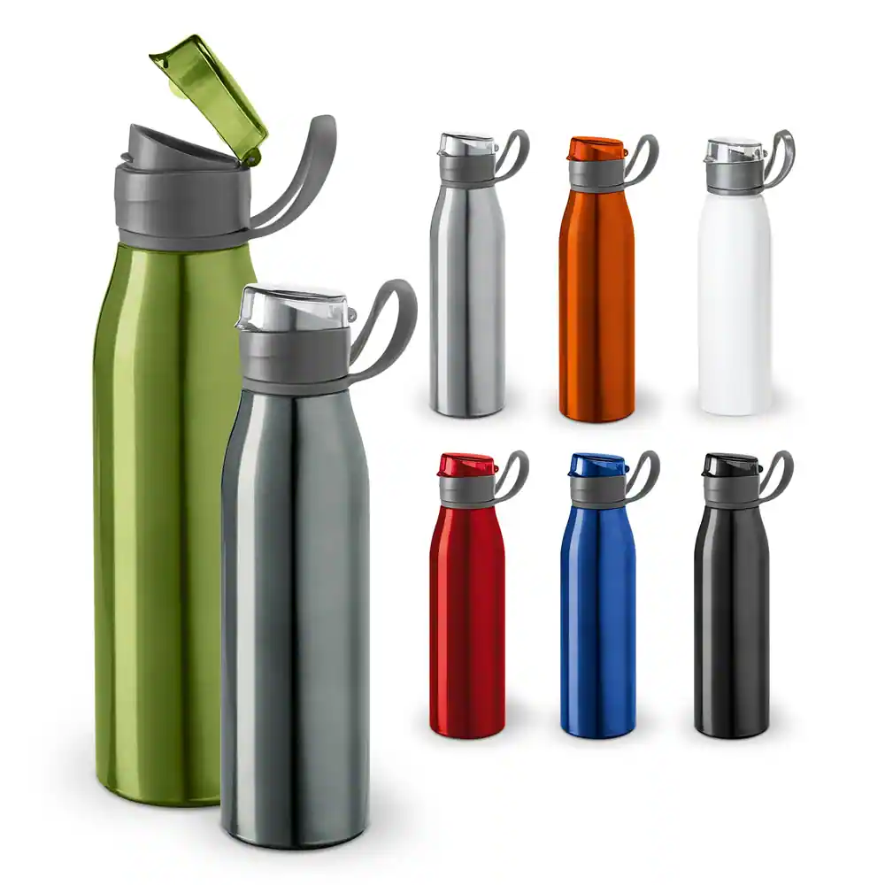 KORVER. Squeeze em alumínio e tampa flip flop em AS e PP 650 mL