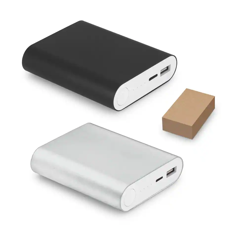 EMLYN. Bateria portátil em alumínio e bateria de lítio com capacidade de 8'000 mAh