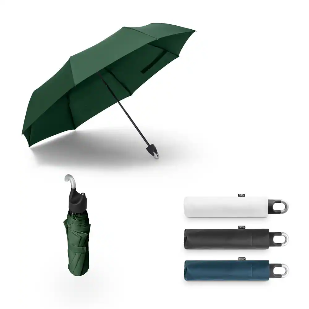 ARON. Guarda-chuva dobrável de 21'' em poliéster 100% reciclado pongee 190T